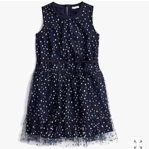Girls Crewcuts star tulle navy blue dress 10
